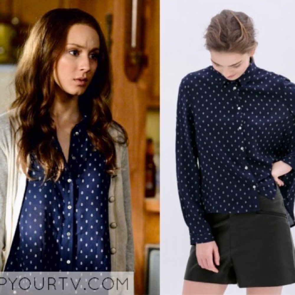 ASO PLL Zara Anchor Print Button Down Size L